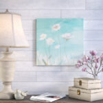 White Poppies' Painting Print on Wrapped Canvas