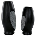 2 Piece Cubist African Mask Sculptural Vase Set - Image 6