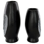 2 Piece Cubist African Mask Sculptural Vase Set - Image 8