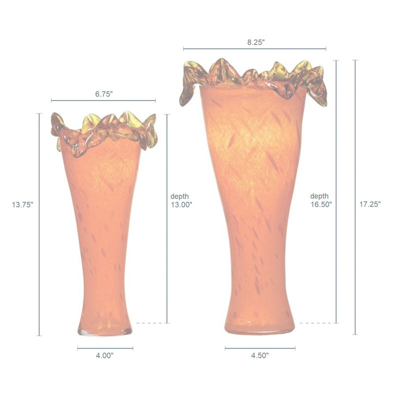 2 Piece Table Vase Set – Bright Orange - Chic Decora