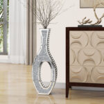 30"Crystal Glass Floor Vase Crushed Diamond Inlay Home Decor - Image 3
