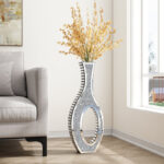 30"Crystal Glass Floor Vase Crushed Diamond Inlay Home Decor - Image 6