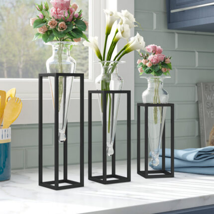 3 Piece Glass Table Vase - Chic Decora