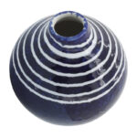5" Striped Round Stoneware Ceramic Decorative Vase for Home & Office Decor - Image 6