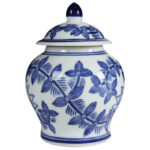 5'' Porcelain Ginger Jar with Blue and White Floral Design, Traditional Lidded Jar for Tabletop, Mantel, Storage, or Centerpiece Display - Image 3