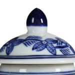 5'' Porcelain Ginger Jar with Blue and White Floral Design, Traditional Lidded Jar for Tabletop, Mantel, Storage, or Centerpiece Display - Image 8