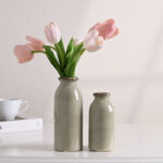 6.1-7.9 Inch 2 Pcs Rustic Ceramic Vase Set - Image 8