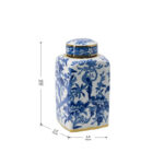 6.5x6.5x12.5" Blue and White Porcelain Lidded Jar - Image 6