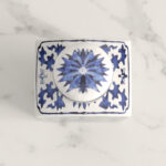 8'' Rectangular Porcelain Jar with Blue and White Floral Design, Traditional Home Accent for Tabletop, Desk, Mantel, Storage, or Centerpiece Display - Image 2