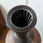 Aaban 51" Tall Floor Vase, Handwoven PVC Rattan, Two-Tone Brown & Black, Large Decorative Vase - Image 3