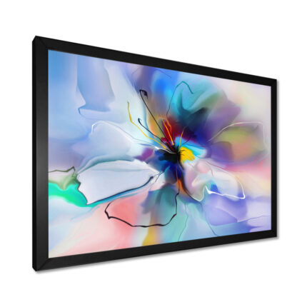 Abstract Creative Blue Flower – Graphic Art Print - Chic Decora