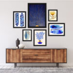 Abstract Framed Coastal Gallery Wall Art On Paper (6 Pieces)