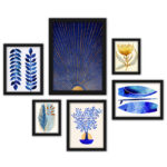 Abstract Framed Coastal Gallery Wall Art On Paper (6 Pieces) - Image 2