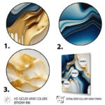 Abstract Geode Gold And Blue Marble II - Abstract Marble Wall Art for Living Room - Image 5