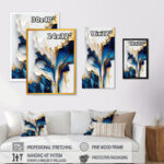 Abstract Geode Gold And Blue Marble Shape III - Abstract Marble Canvas Prints - Image 4