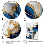 Abstract Geode Gold And Blue Marble Shape III - Abstract Marble Canvas Prints - Image 5