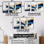 Abstract Geode Gold And Blue Marble Shape III - modern 3 Piece Print on Canvas - Image 6