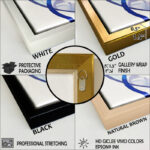 Abstract Geode Gold And Blue Marble Shape III - modern 3 Piece Print on Canvas - Image 3