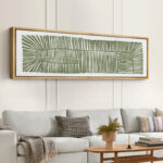 Abstract Green Botanical Simple Minimalist Extra Large Framed Wall Art Oversized Canvas Print - Image 4