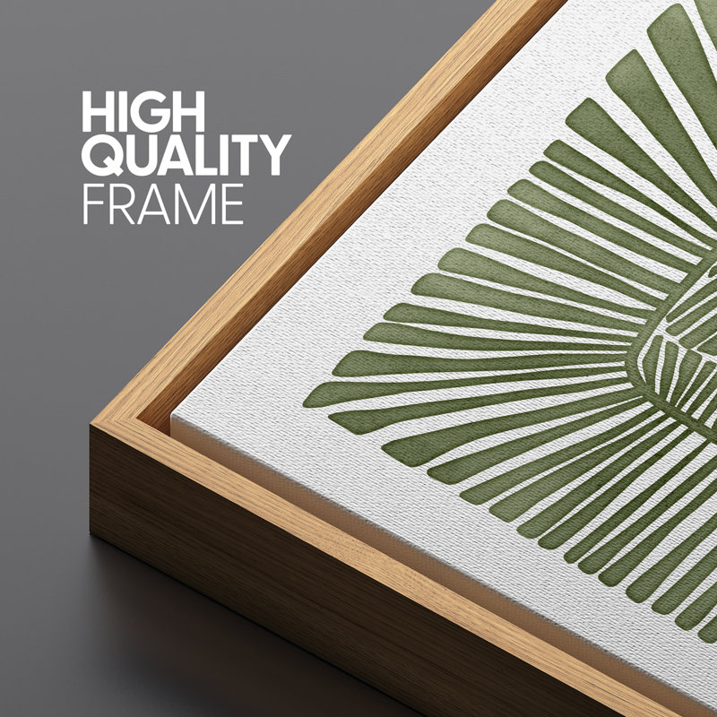 Abstract Green Botanical Simple Minimalist Extra Large Framed Wall Art Oversized Canvas Print - Image 6