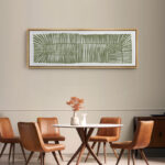 Abstract Green Botanical Simple Minimalist Extra Large Framed Wall Art Oversized Canvas Print
