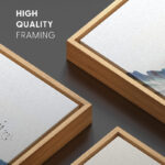 Abstract Landscape Boat In Lake Mountain Nature Landscape Modern Pictures Framed Canvas 3 Piece Painting Print Wall Art - Image 8