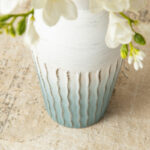 Abstract Ombre Aqua Metal Vases (Set of 2) - Image 3