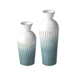 Abstract Ombre Aqua Metal Vases (Set of 2) - Image 6