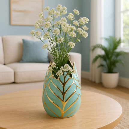 Addington Modern Stoneware Ceramic Vase with Textured Decorative Design - Chic Decora