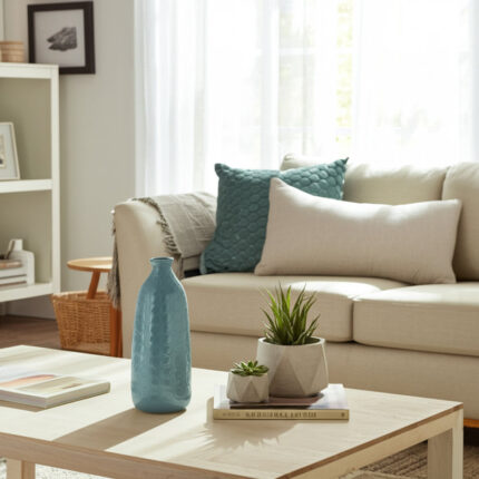 Agaba Textured Stoneware Ceramic Vase – Modern Decorative Accent - Chic Decora