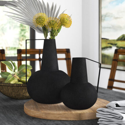 Aledo Metal Table Vase (Set of 2) - Chic Decora