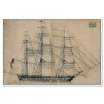 Almeda " Nautical And Coastal USS Constitution Sail Plan 1817, Cabin / Lodge Brown " by Oliver Gal - Image 3