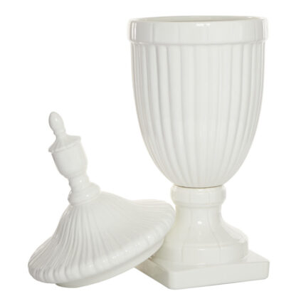 Alpharetta Ceramic Tall Fluted Urn Decorative Jars with Lid - Chic Decora