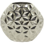 Aluminum Metal Faceted Geometric Decorative Vase