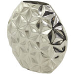 Aluminum Metal Faceted Geometric Decorative Vase - Image 2