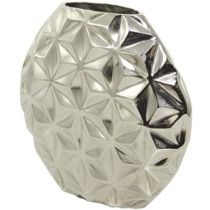 Aluminum Metal Faceted Geometric Decorative Vase - Chic Decora