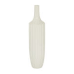Amance Ceramic Stripe Texture Decorative White Vase