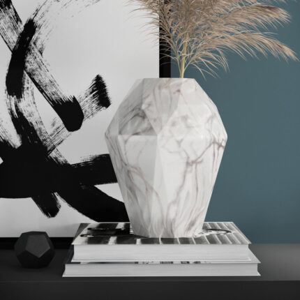 Anderson-Brown White/Gray 12″ Ceramic Table Vase - Chic Decora