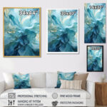 Aqua Blue And White Serenity Swirl IV - Abstract Spirals Framed Canvas Print - Image 5