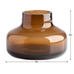 Aquista 4" Hand Blown Art Glass Amber Table Vase - Image 5