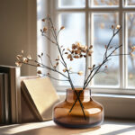 Aquista 4" Hand Blown Art Glass Amber Table Vase - Image 6