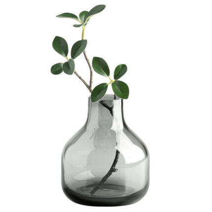 Aquista 5″ Hand Blown Art Glass Gray Table Vase - Chic Decora