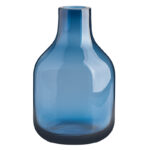 Aquista 8" Hand Blown Art Glass Blue Table Vase - Image 2