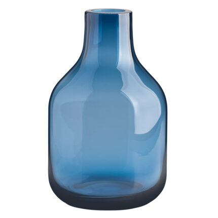 Aquista 8″ Hand Blown Art Glass Blue Table Vase - Chic Decora