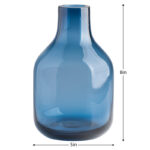 Aquista 8" Hand Blown Art Glass Blue Table Vase - Image 4