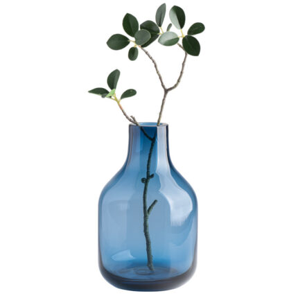 Aquista 8″ Hand Blown Art Glass Blue Table Vase - Chic Decora