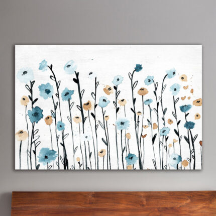 Ariaana ” Floral And Botanical Beautiful Growth, Cabin / Lodge Blue ” by Oliver Gal - Chic Decora