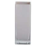 Arsenault 6" White Square Glass Vase