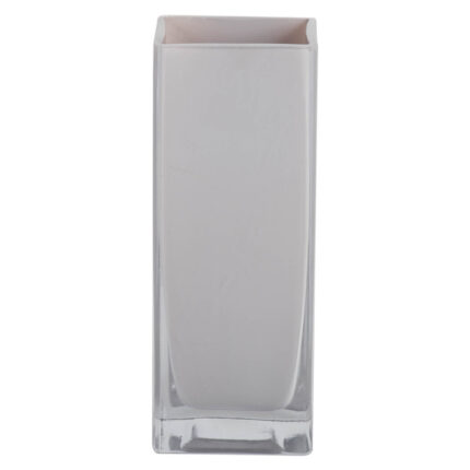 Arsenault 6″ White Square Glass Vase - Chic Decora