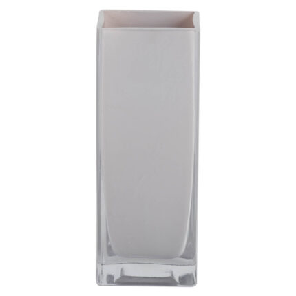 Arsenault 6″ White Square Glass Vase - Chic Decora
